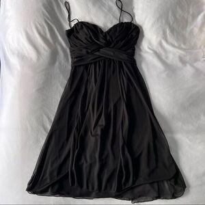 B. Darlin ruched ruffle spaghetti strap dress, black